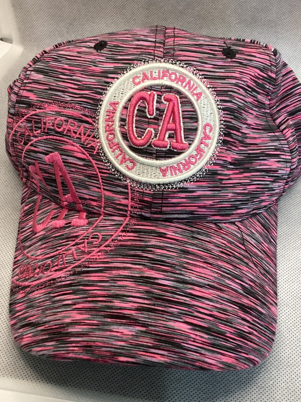 Robin Ruth Pink & Black 'CA California' Embroidered Baseball Cap